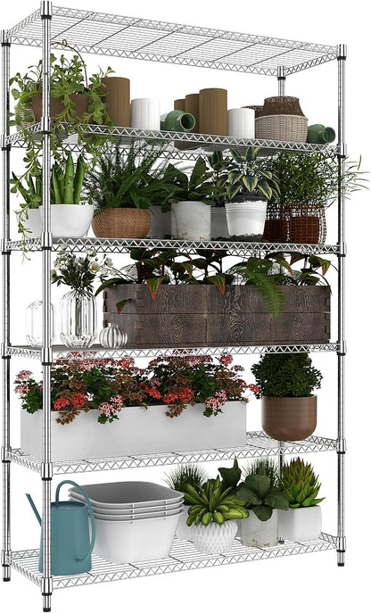 6 Tiers Storage Shelves Load 2100LBS, Metal Shelving Wire Metal Shelving Unit by MEIGAOPLASTICANDMETALHKCOLIMITED