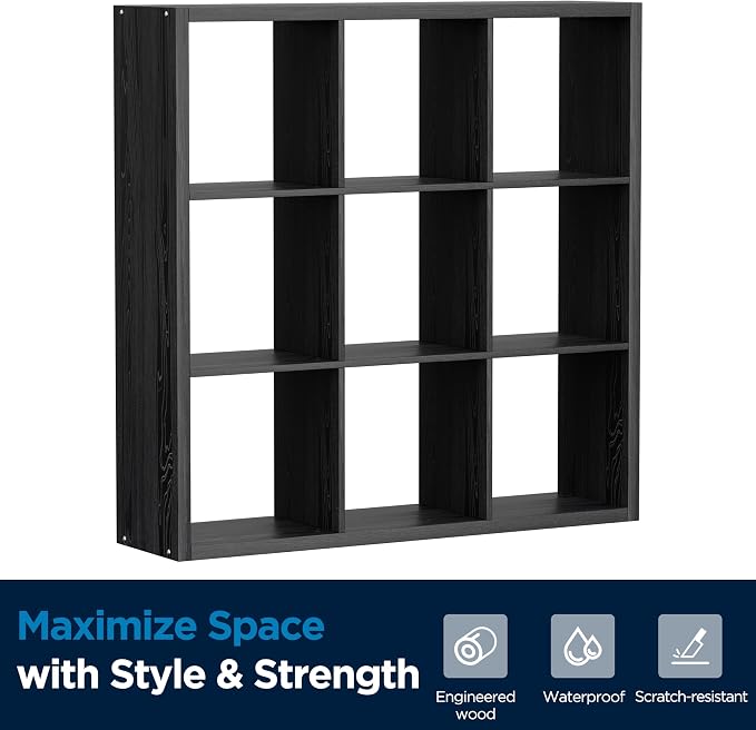 9 Cube Storage Organizer, Wooden Cube Shelf Bookcase - Image 8