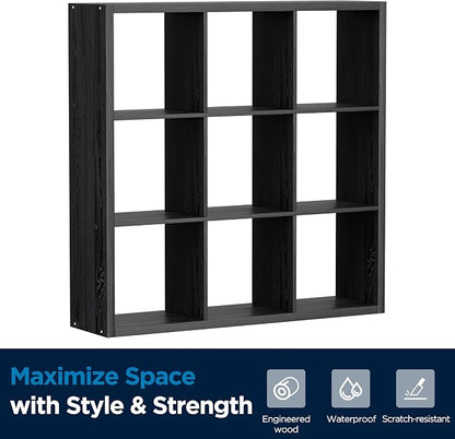 9 Cube Storage Organizer, Wooden Cube Shelf Bookcase - Image 8