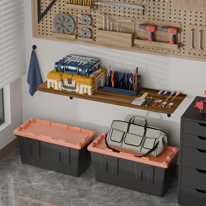 Dogsky 2-Pack Garage Storage Shelving Wall Mounted, 4x2Ft Heavy Duty Wood - Image 6