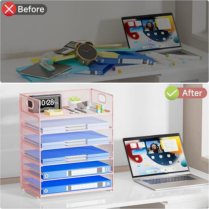 Pink Paper Organizer for Desk - Image 6