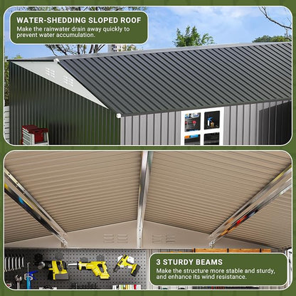 Polar Aurora 12X14 FT Metal Outdoor Storage Sheds - Image 3