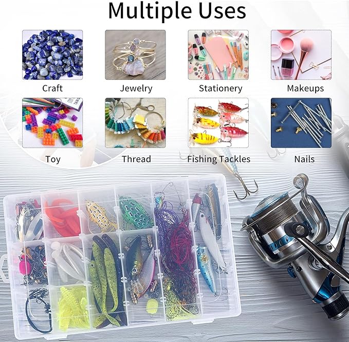 2 Pack Clear Bead Organizer Tackle Box - Image 5