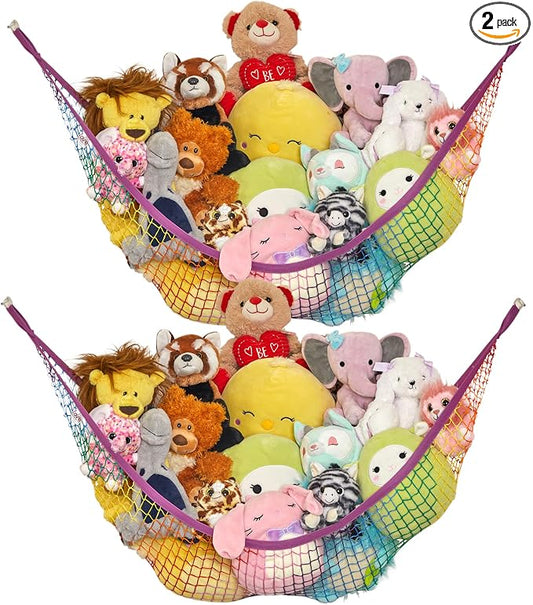 Stuffed Animal Hammock 2 Pack | Corner Stuffed Animal Storage & Plushie Net | by LillysLove