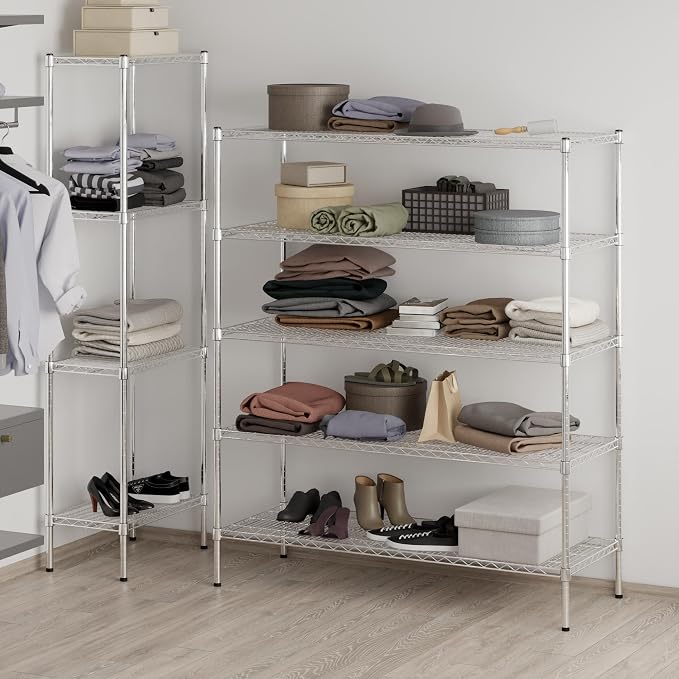 21" Deep x 54" Wide x 64" Height Wire Shelving Kit | 5-Tier | NSF Commercial - Image 7