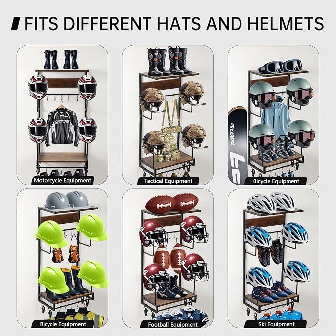 Motorcycle Helmet Rack, Wall Mount - Image 3