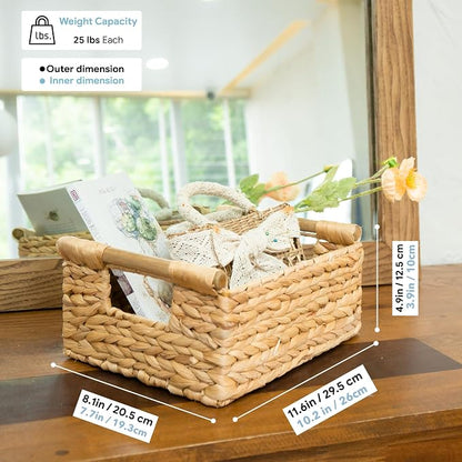 VATIMA Hyacinth Small Wicker Basket 11.6x8.1x4.9" - Image 5
