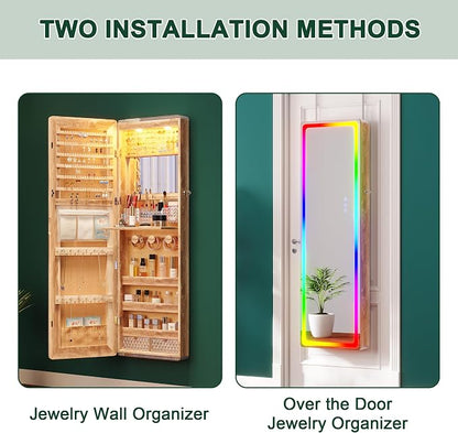 HNEBC LED Mirror Jewelry Cabinet - Image 8
