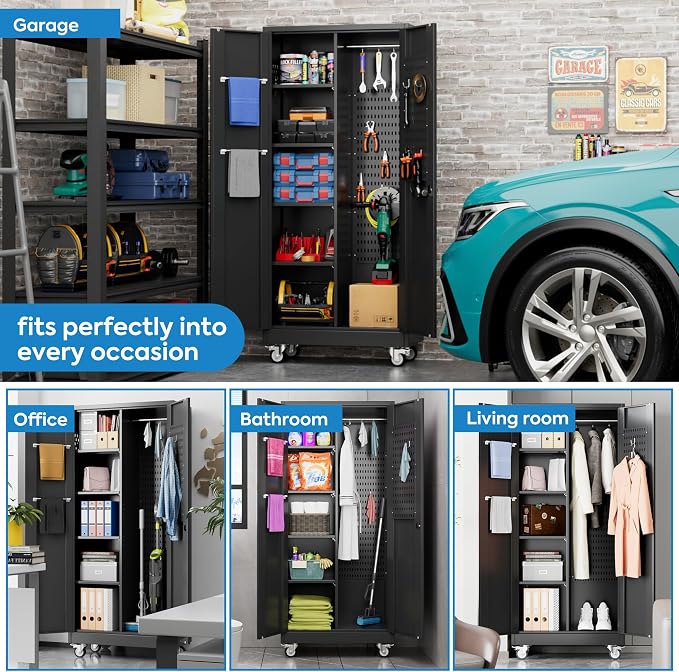 SUXXAN Broom Closet Storage Cabinet - Image 5