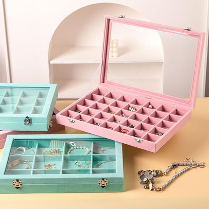 Frebeauty Velvet Jewelry Tray, 12 Grid Jewelry Organizer - Image 7