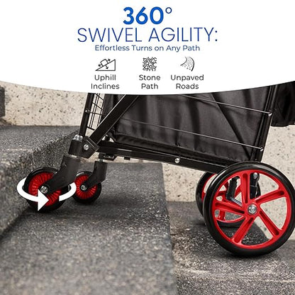 SereneLife Large Folding Utility Shopping Cart - Image 5