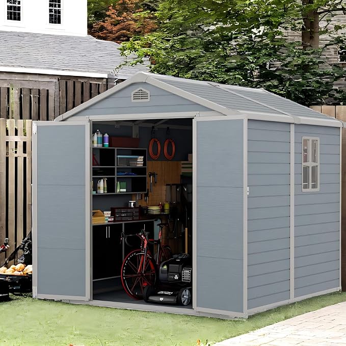 Outdoor Storage Shed, 8X6 FT Resin Shed by Breezestival