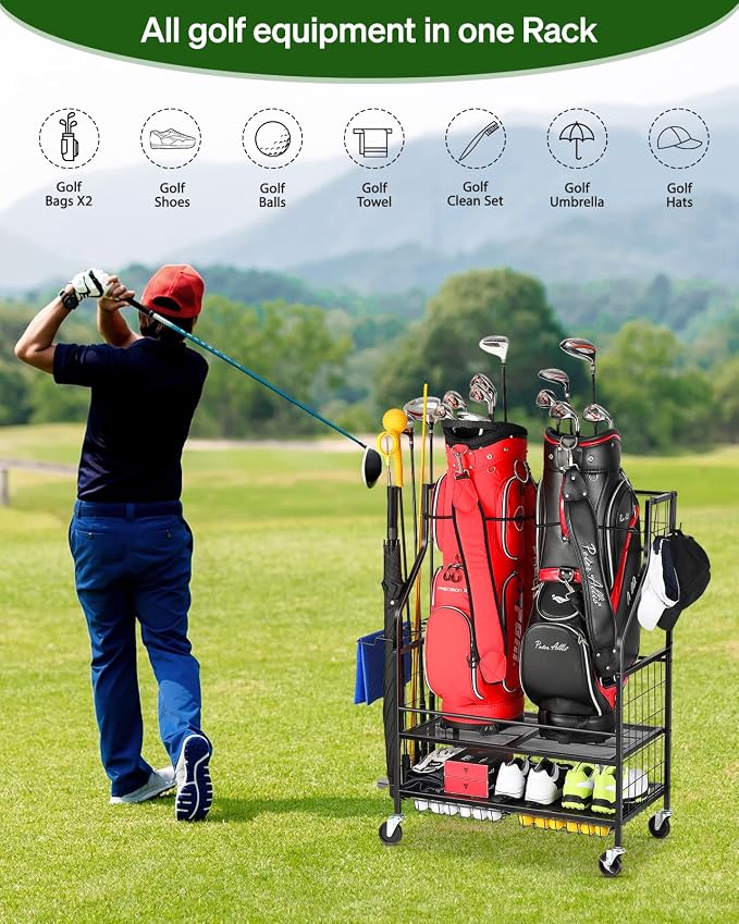 Golf Bag Storage Garage Organizer - Image 2