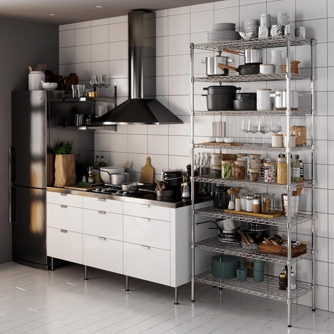 18" Deep x 36" Wide x 86" Height Wire Shelving Kit | 8-Tier | NSF Commercial - Image 6