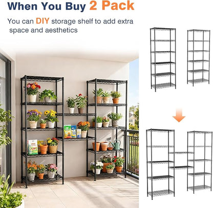6-Tier Wire Rack Shelving, Metal Shelf Racks - Image 5