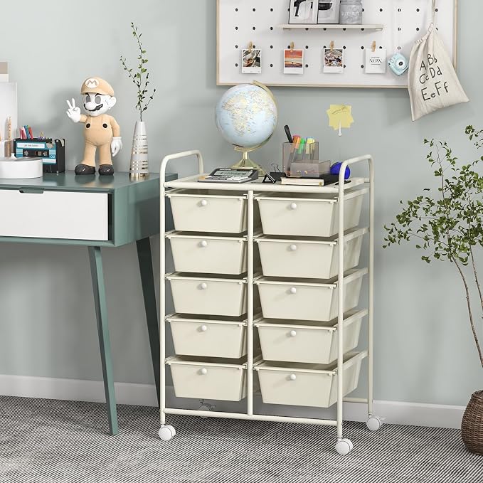 Giantex 10 Drawers Rolling Cart, Classroom Organizers, Storage Cart - Image 4