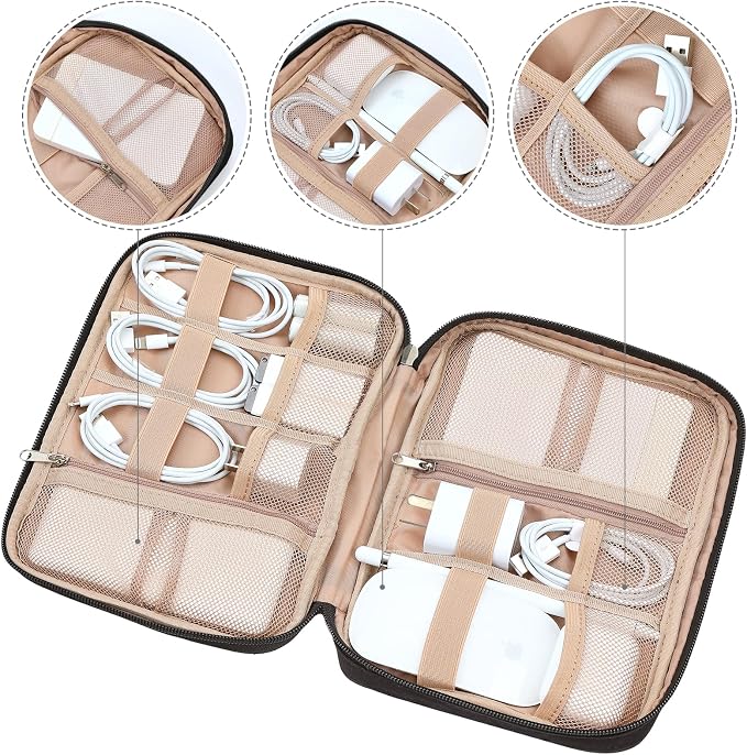NISHEL Travel Cord Organizer Case, Tech Electronic Bag, Essentials - Image 3