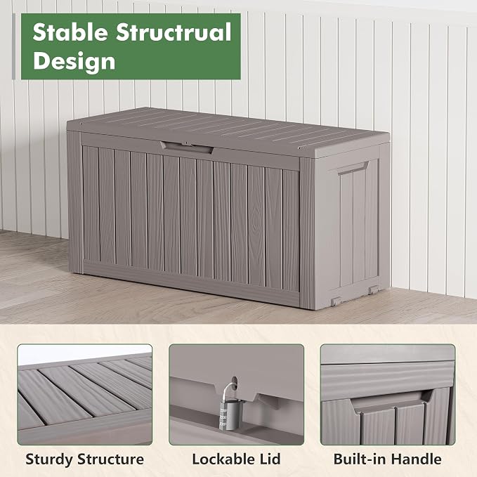 Outdoor Storage Box, Resin Deck Boxes Indoor and outdoor, Waterproof Storage - Image 4