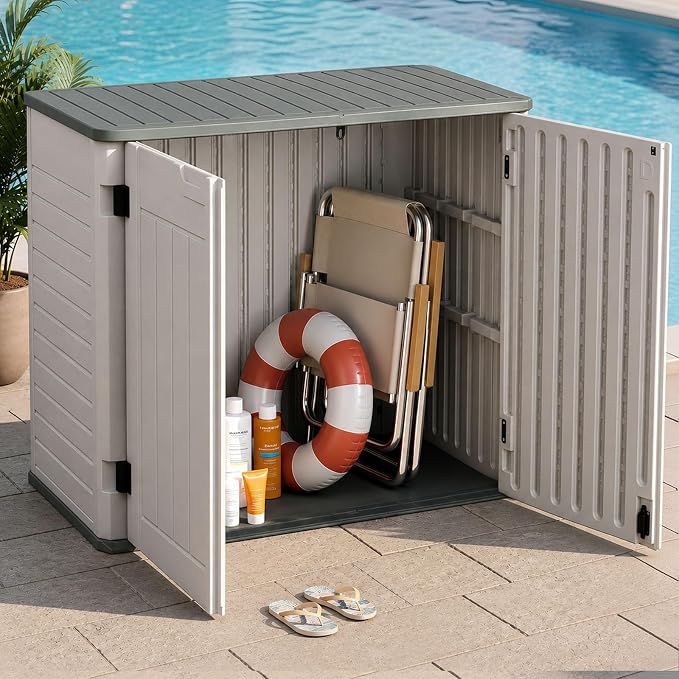 EHHLY Horizontal Resin Storage Shed, 35 Cuft Garden Tool Sheds & Outdoor Storage - Image 8