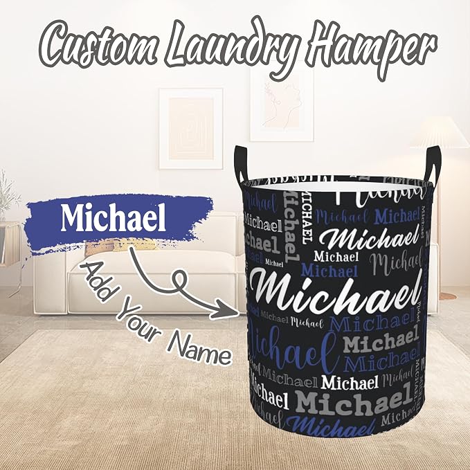 Custom Name Laundry Hamper, Personalized Laundry Baskets - Image 2