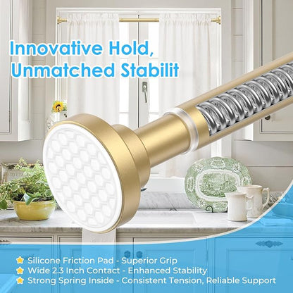 AIZESI Tension Shower Curtain Rod No-Drill Anti-Slip 18-27 in 1" - Image 3