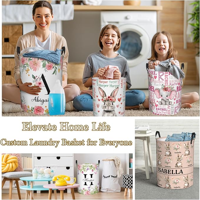 Custom Name Laundry Hamper, Personalized Dinosaur Laundry Basket - Image 5