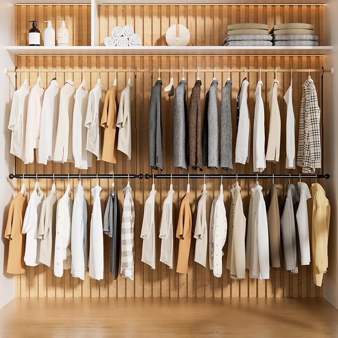 SUTINE Closet Rods for Hanging Clothes, Adjustable Metal Closet Extender - Image 7