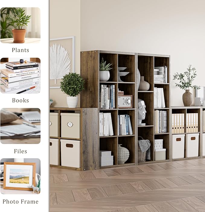 Cube Storage Organizer Bookcase, Decorative 11 inch Open Back Cubical Shelf - Image 7