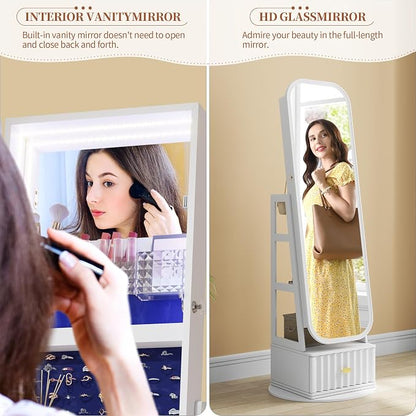 61" Full Length Mirror Jewelry Cabinet - Image 4