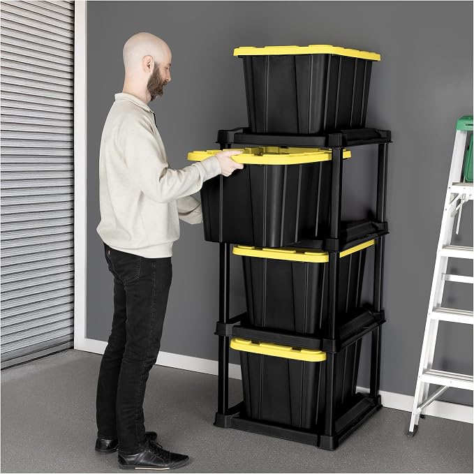 Sterilite 4 Tier Tote Rack, Vertical Plastic Organizer - Image 6