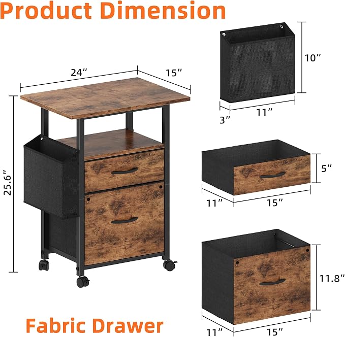 GYIIYUO 2 Drawer File Cabinet - Image 3