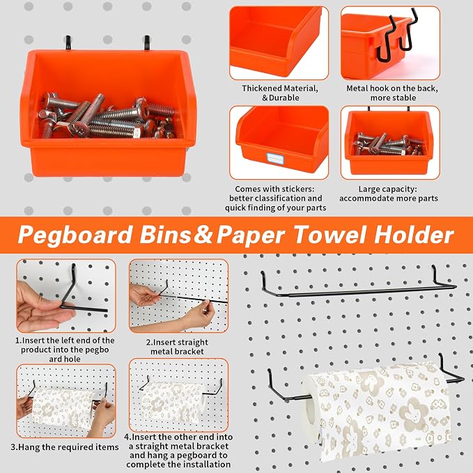 296 PCS Extra Thick Pegboard Hooks - Image 6