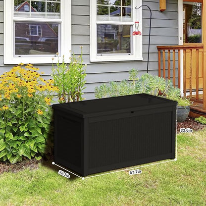 DRATO 320 Gallon Deck Box, Outdoor Large Waterproof Resin Storage Box - Image 6