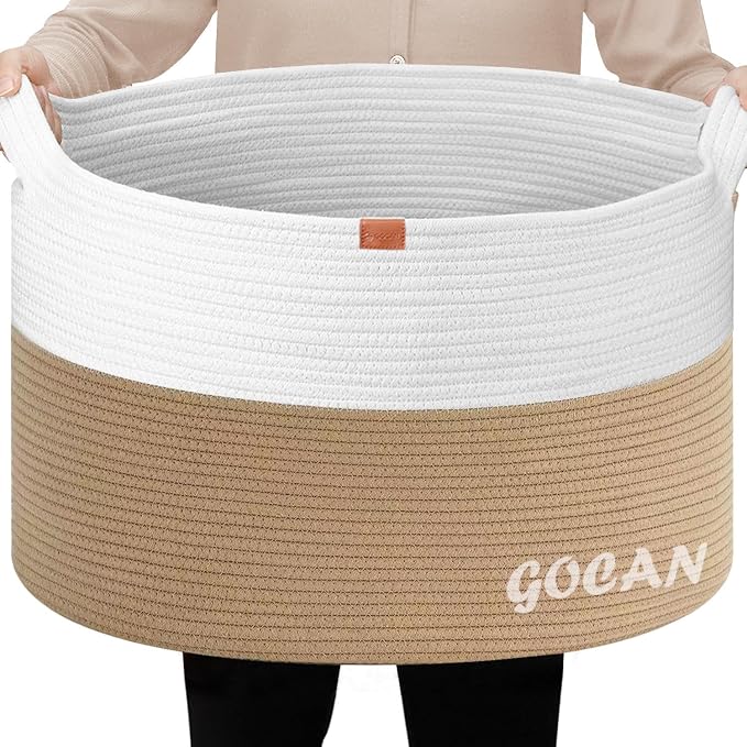 Storage Baskets for Organizing D22"H14" Large blanket basket laundry basket by GOCAN