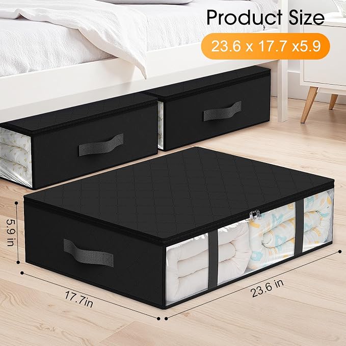 StorageRight Under Bed Storage Bags 6 Pack, 40L Large Clothes & Comforter - Image 2
