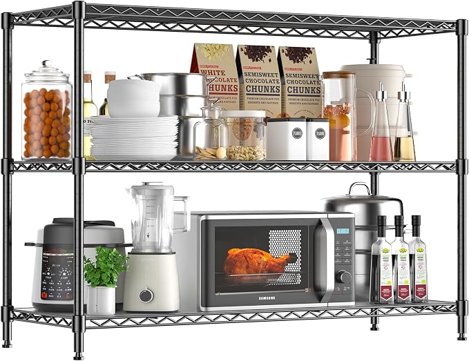 3-Shelf Adjustable Storage Shelves 36" W x 14" D x 36" H Metal Shelving Unit by RackBro