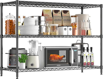 3-Shelf Adjustable Storage Shelves 36" W x 14" D x 36" H Metal Shelving Unit by RackBro