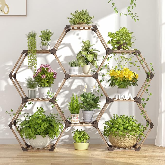 Tikea Hexagonal Plant Stand Indoor Plant Stand by Tikea