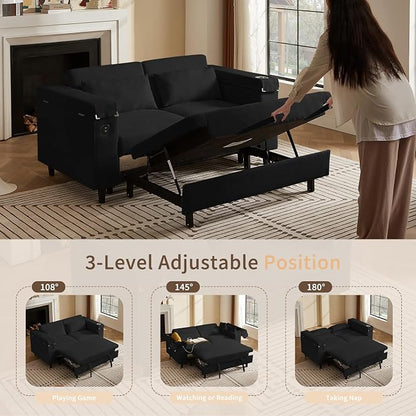 hansones 66" Multi-Functional Pull-Out Sofa Bed - Image 7