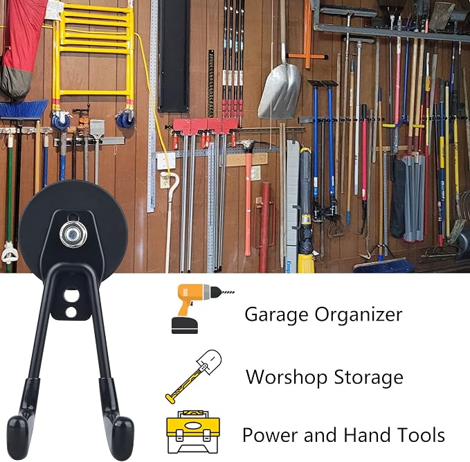 MUTUACTOR Large Garage Hooks, Anti-Slide Garage Hanger Magnetic Mounting - Image 7