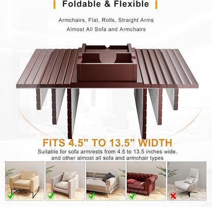 Bestjing Bamboo Couch Armrest Table - Image 4