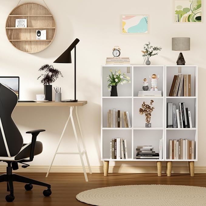 6 Cube Bookcase, Wooden Book Shelf Cube Storage Organizer - Image 8