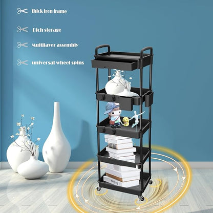 5 Tier Rolling Utility Cart - Image 3