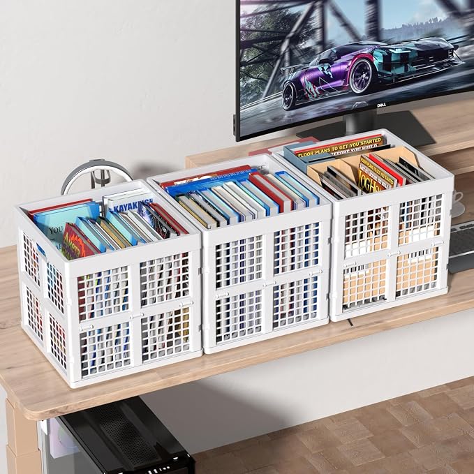 Sadstory 36 L Plastic Folding Storage Crate, Collapsible Crates, 3 Packs | - Image 4