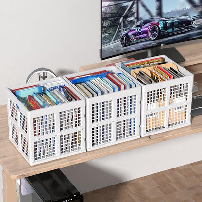 Sadstory 36 L Plastic Folding Storage Crate, Collapsible Crates, 3 Packs | - Image 4