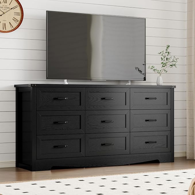 9-Drawer Dresser for Bedroom, Modern Wooden Chest of Drawers - Image 7