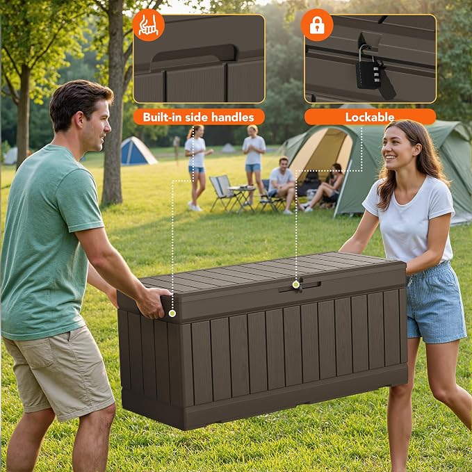 78 Gallon Deck Box Outdoor Indoor Waterproof Storage Box - Image 2