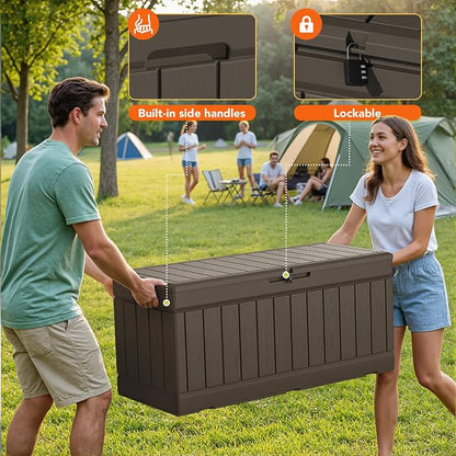 78 Gallon Deck Box Outdoor Indoor Waterproof Storage Box - Image 2