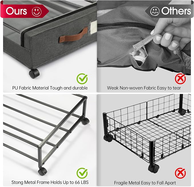Yecaye 3 Pack Under Bed Storage - Image 4