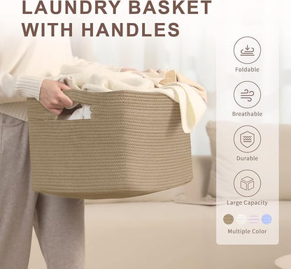 60L Small Wicker Laundry Basket - Image 4